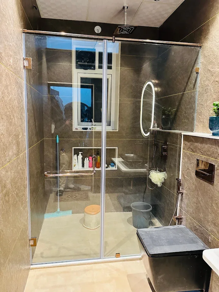 Glass shower enclosure installation