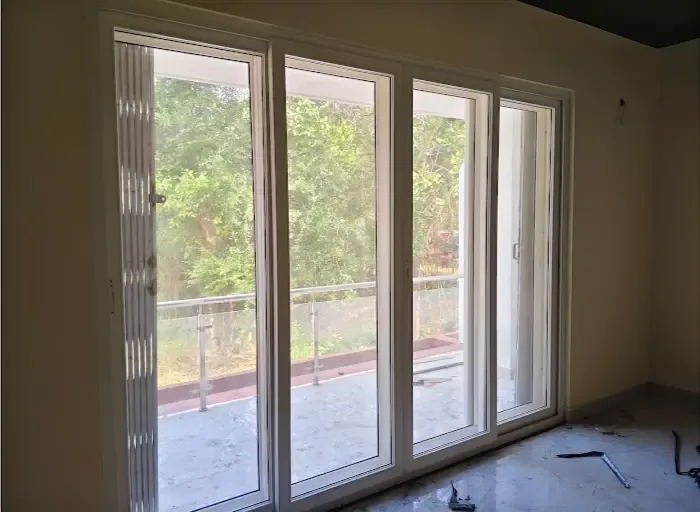 Large sliding UPVC opening