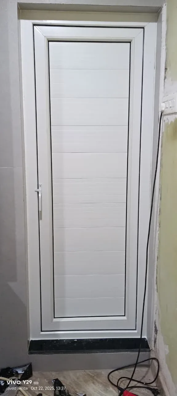 White textured door